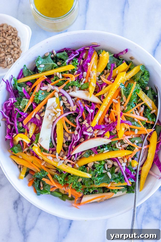 41 Vibrant Summer Salad Ideas 15 Sunshine Kale Salad, a vibrant and healthy option.