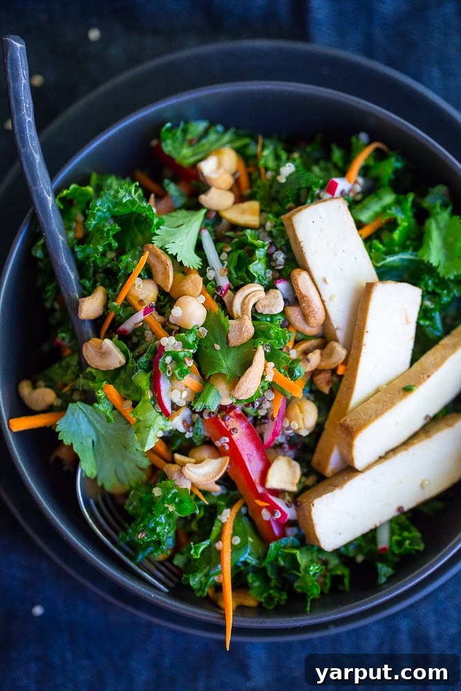 41 Vibrant Summer Salad Ideas 36 Asian Kale Power Salad, a nutritious and zesty meal.
