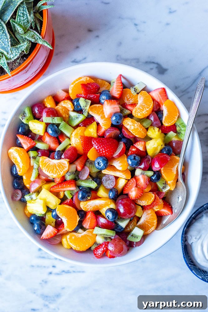41 Vibrant Summer Salad Ideas 9 Bright Rainbow Fruit Salad, a sweet and refreshing treat.