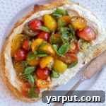 Hummus Toast with Bruschetta, a delightful and healthy summer meal.