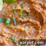 Close up image of Easy Homemade Refried Beans
