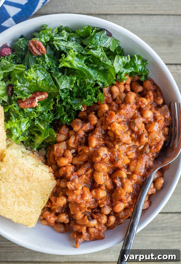 Smoky BBQ Black-Eyed Peas 5 Cozy winter bowls featuring BBQ Black Eyed Peas, cornbread, and vibrant green salad.