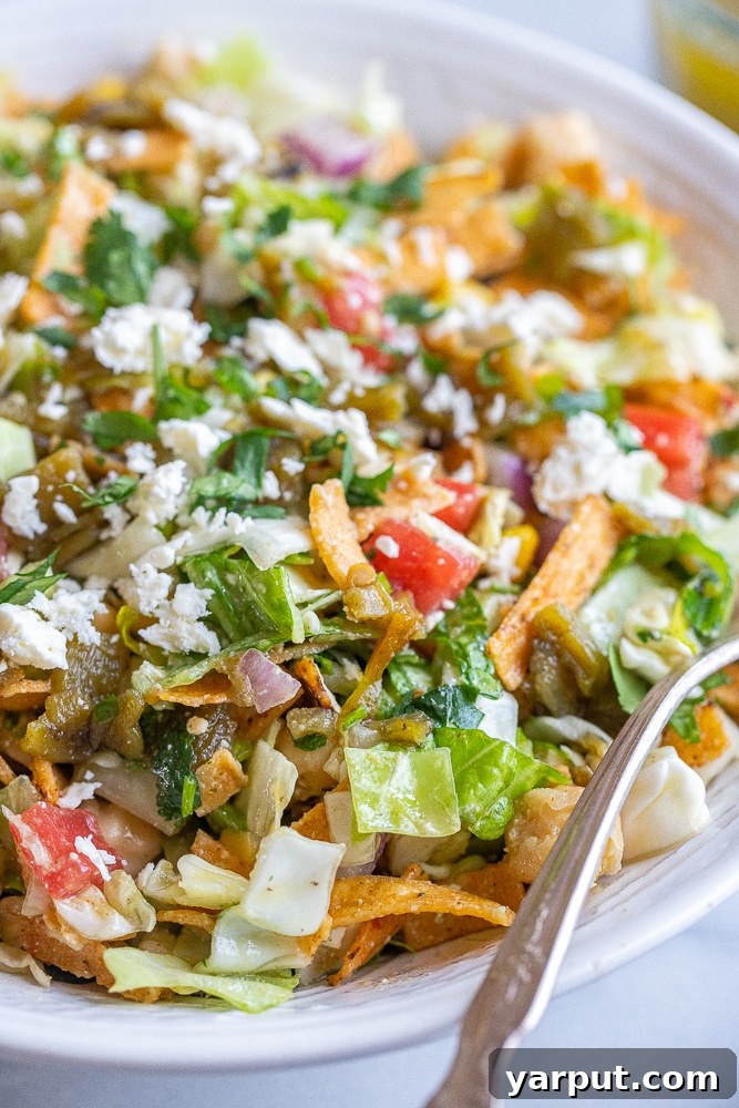 Southwest Green Chile Chop 4 close up of a New Mexican Inspired Chopped Salad