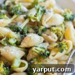 Garlic Parmesan Pasta with Roasted Broccoli
