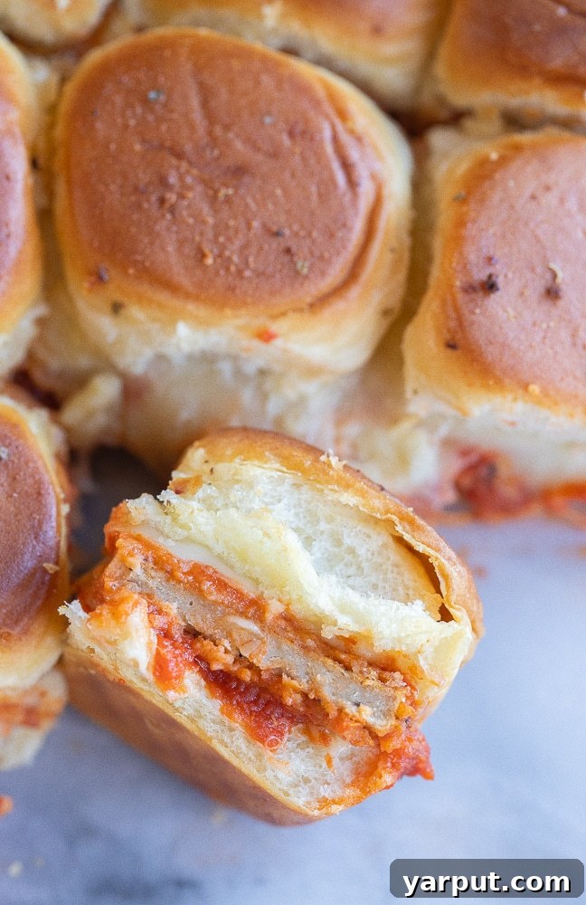 side view of a vegetarian chicken Parmesan slider