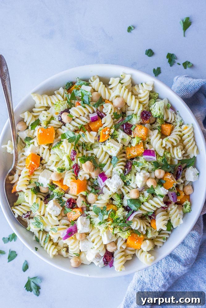 Fall Pasta Salad with Butternut Squash and Feta