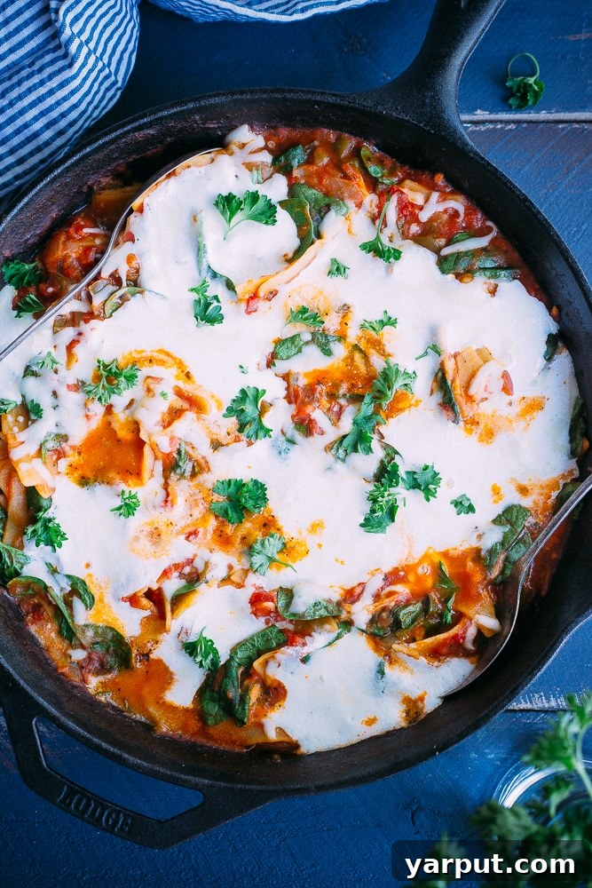 Healthier One Pan Stovetop Lasagna