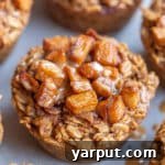 Caramelized Apple and Peanut Butter Baked Oatmeal Cups