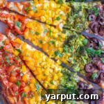Rainbow Vegetable Pizza