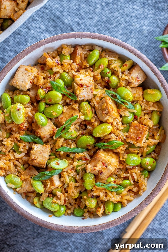 Pocket-Friendly Plant-Based Meals - Week 18 6 Spicy Edamame Stir Fry with Tofu, a healthy and quick Asian-inspired vegetarian dish.