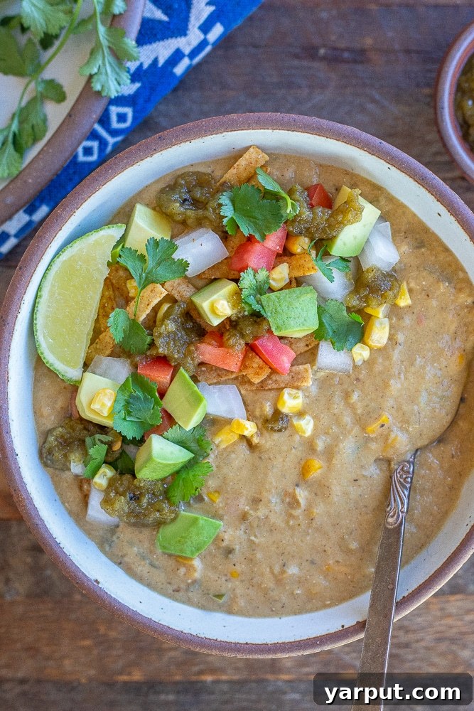 41 Flavorful Soy-Free Vegetarian Meals for Lunch and Dinner 20 Bowl of creamy vegetarian white bean chili