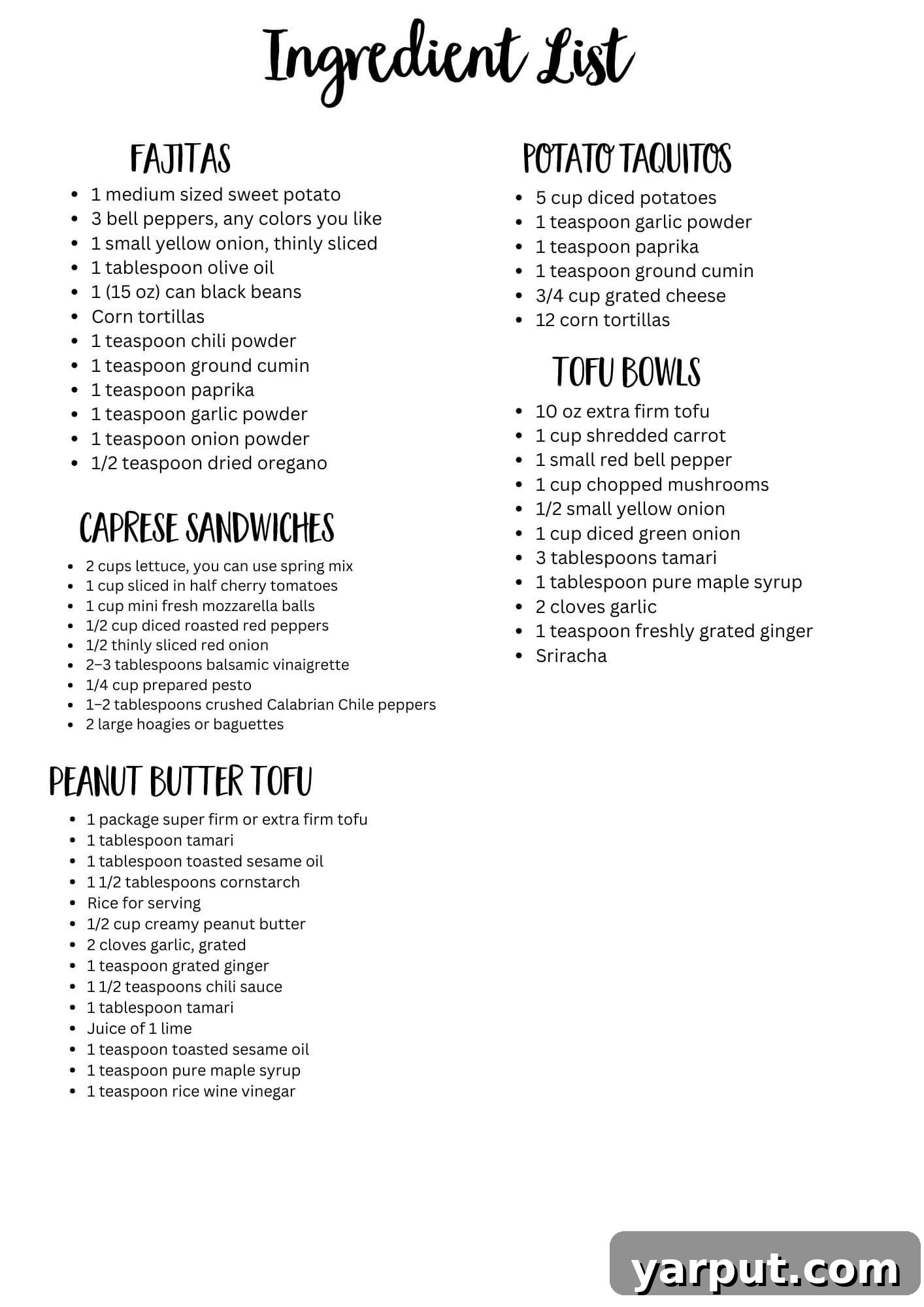Budget Friendly Meal Plan for Week 21 8 Printable grocery list for the quick and easy budget-friendly vegetarian meal plan.