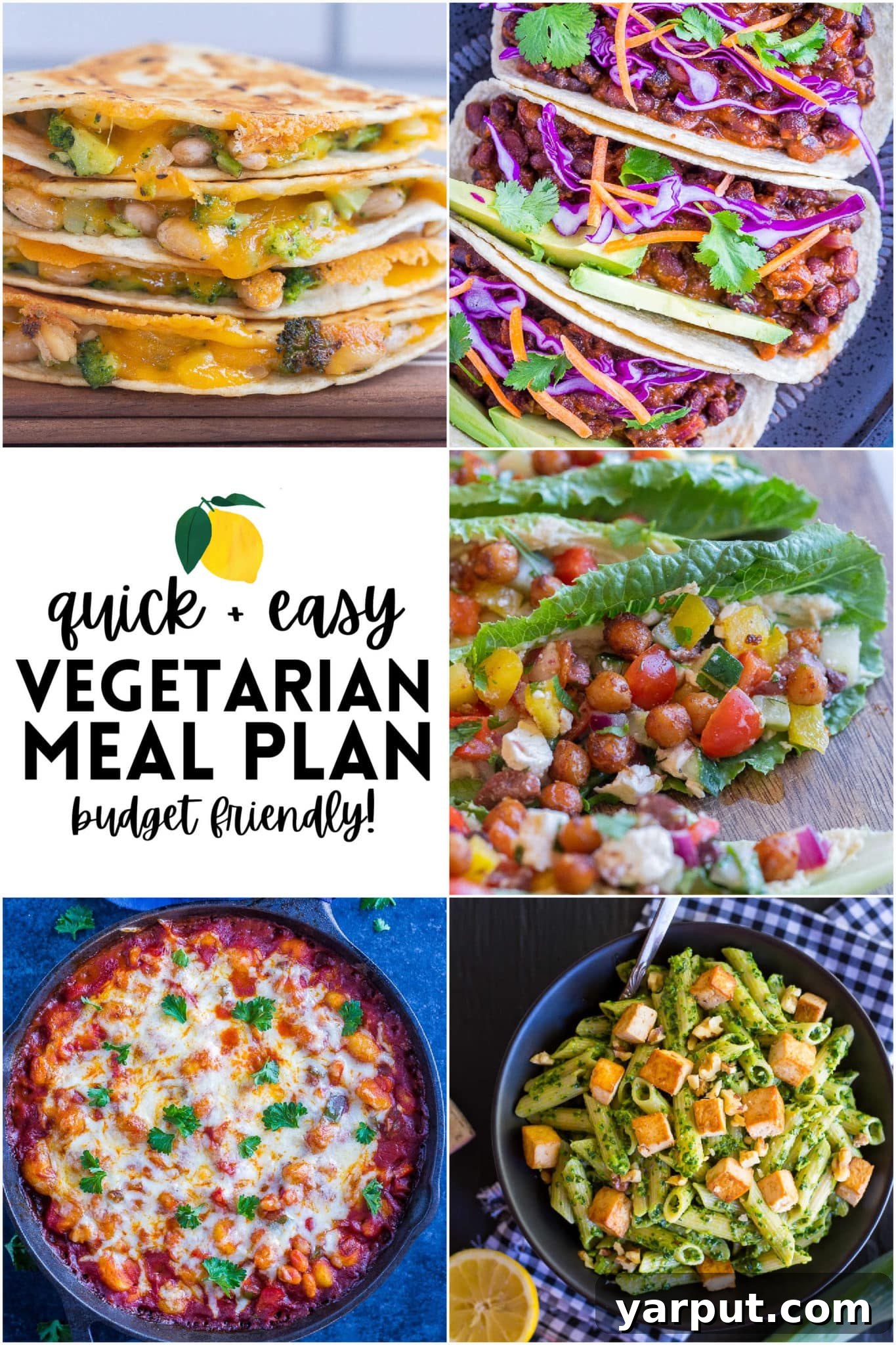 Economical Veggie Meal Plan Week 26 2 A vibrant collage of various vegetarian dishes, showcasing the variety and appeal of the meal plan.