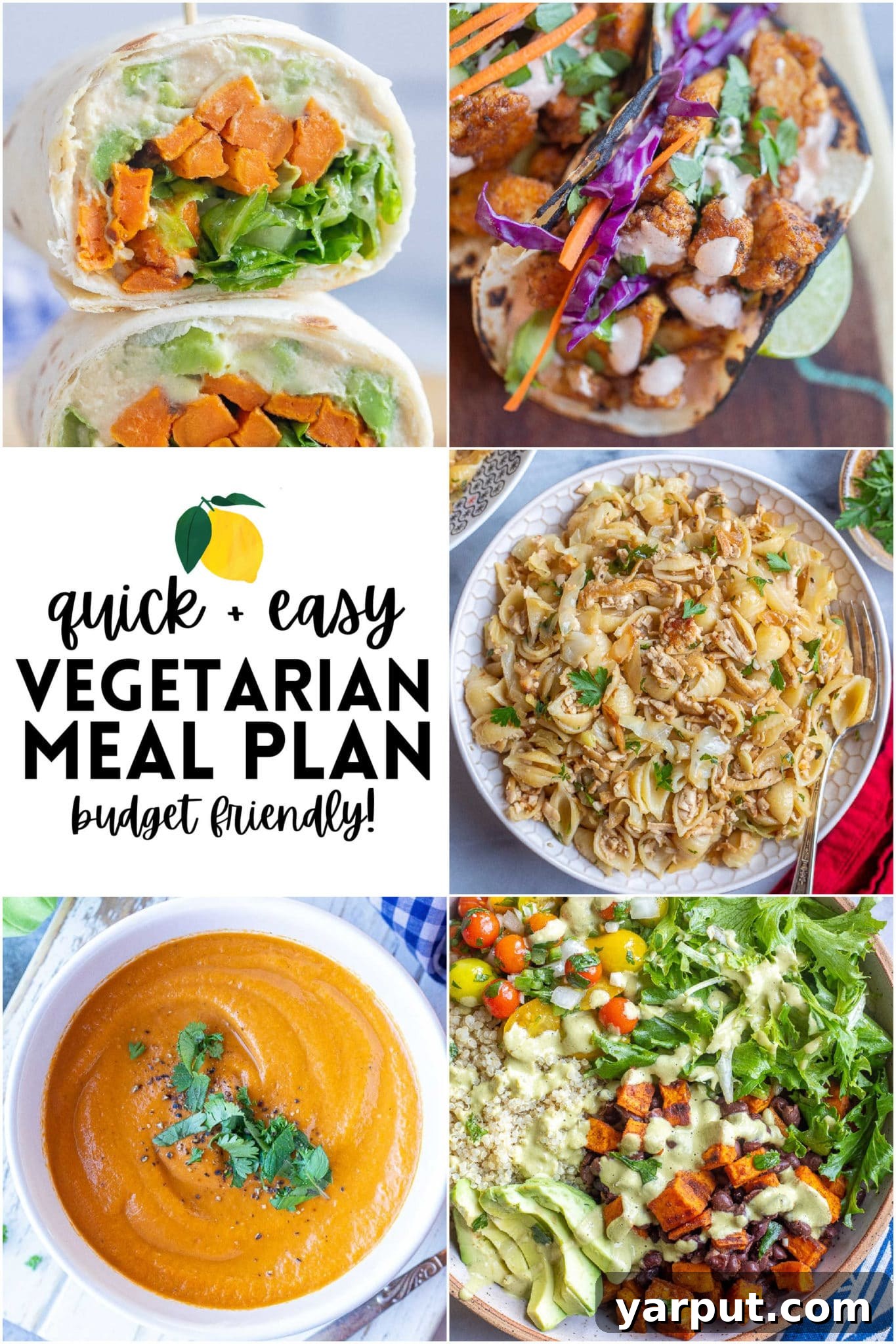 Wholesome Plant-Based Eating for Week 33 2 A vibrant collage of healthy, budget-friendly vegetarian meals, showcasing fresh ingredients and delicious preparations.