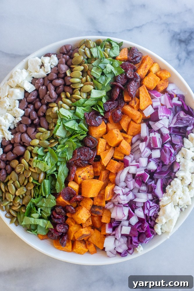 Spooky Rice and Veggie Medley 4 Halloween salad in a bowl, showing the mix of colorful ingredients