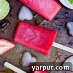 Finished Strawberry Rhubarb & Lime Popsicle