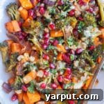 Roasted Sweet Potato and Broccoli with Curry Tahini Sauce
