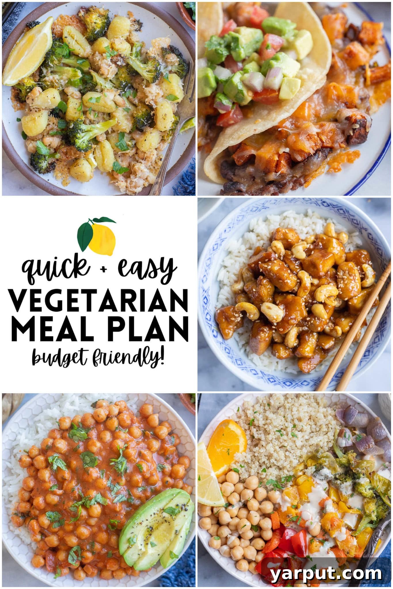 Effortless Vegetarian Eating: Week 2 2 A beautifully arranged vegetarian meal, perhaps a vibrant Buddha bowl or a colorful stir-fry, symbolizing healthy and easy eating.