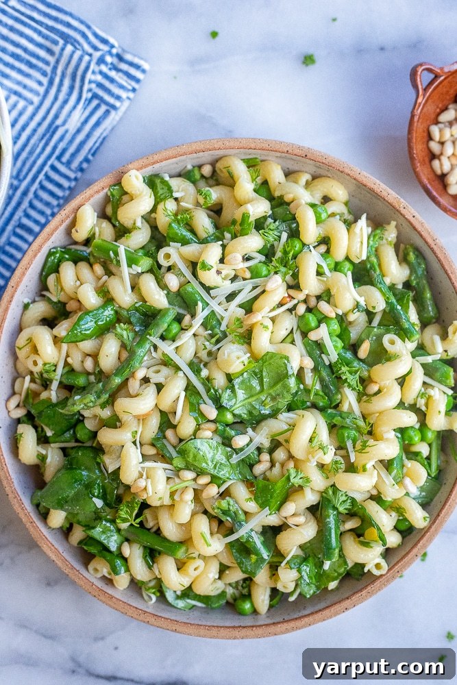 Sunshine Parmesan Spring Pasta Salad 6 Lemony parmesan pasta salad with spring veggies
