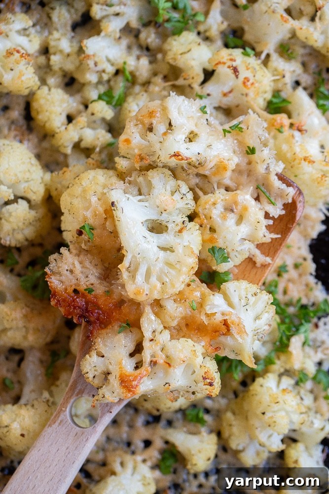 Crispy Ranch Parmesan Cauliflower 6 Parmesan Ranch Crusted Cauliflower served in a bowl