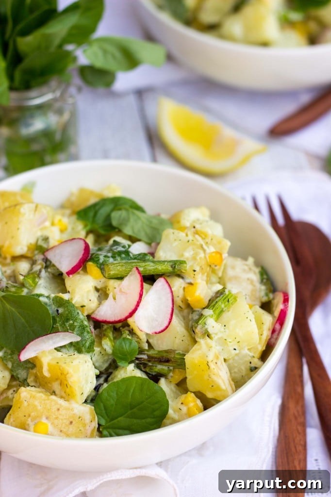 Creamy Lemon Dill Dijon Potato Salad with Grilled Asparagus and Corn 2 Grilled Asparagus and Corn Potato Salad - A Summer Delight