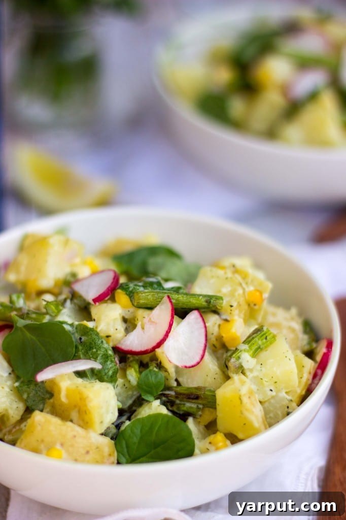 Creamy Lemon Dill Dijon Potato Salad with Grilled Asparagus and Corn 15 Enjoying a Summer Meal