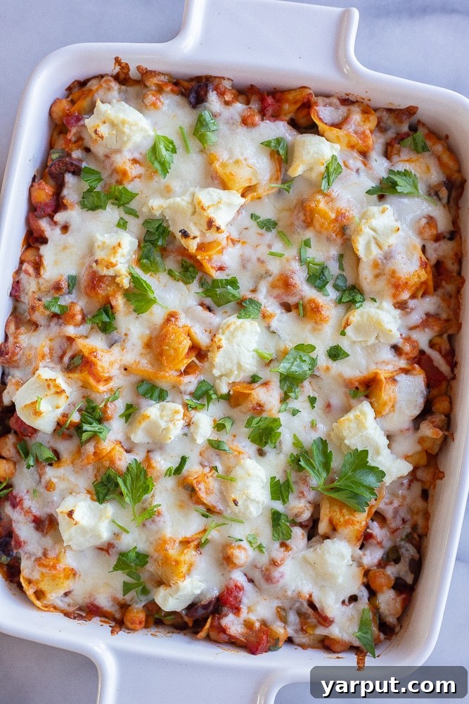 Mediterranean Tortellini Casserole 6 vegetarian tortellini skillet with goat cheese and parsley