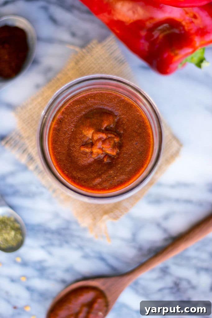 Homemade Gluten Free Vegan Roasted Red Pepper Enchilada Sauce 10 A large pan of freshly baked enchiladas, golden brown and bubbly