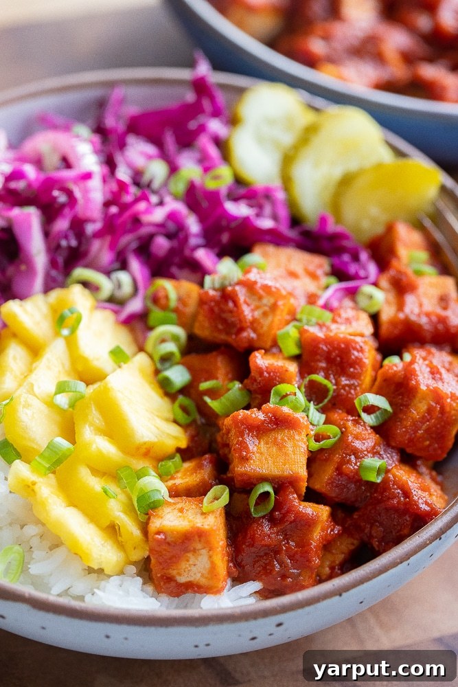 Smoky BBQ Tofu Bowls 7 BBQ Tofu Bowls close up