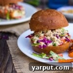 Asian Tofu Salad Sandwiches on a plate