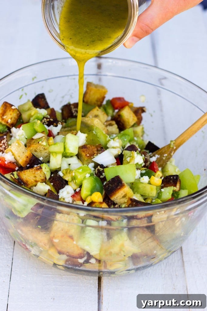 Zesty Southwestern Green Tomato Panzanella with Cilantro Lime 11 Green Tomato Southwestern Panzanella Salad with Queso Fresco - A Culinary Delight