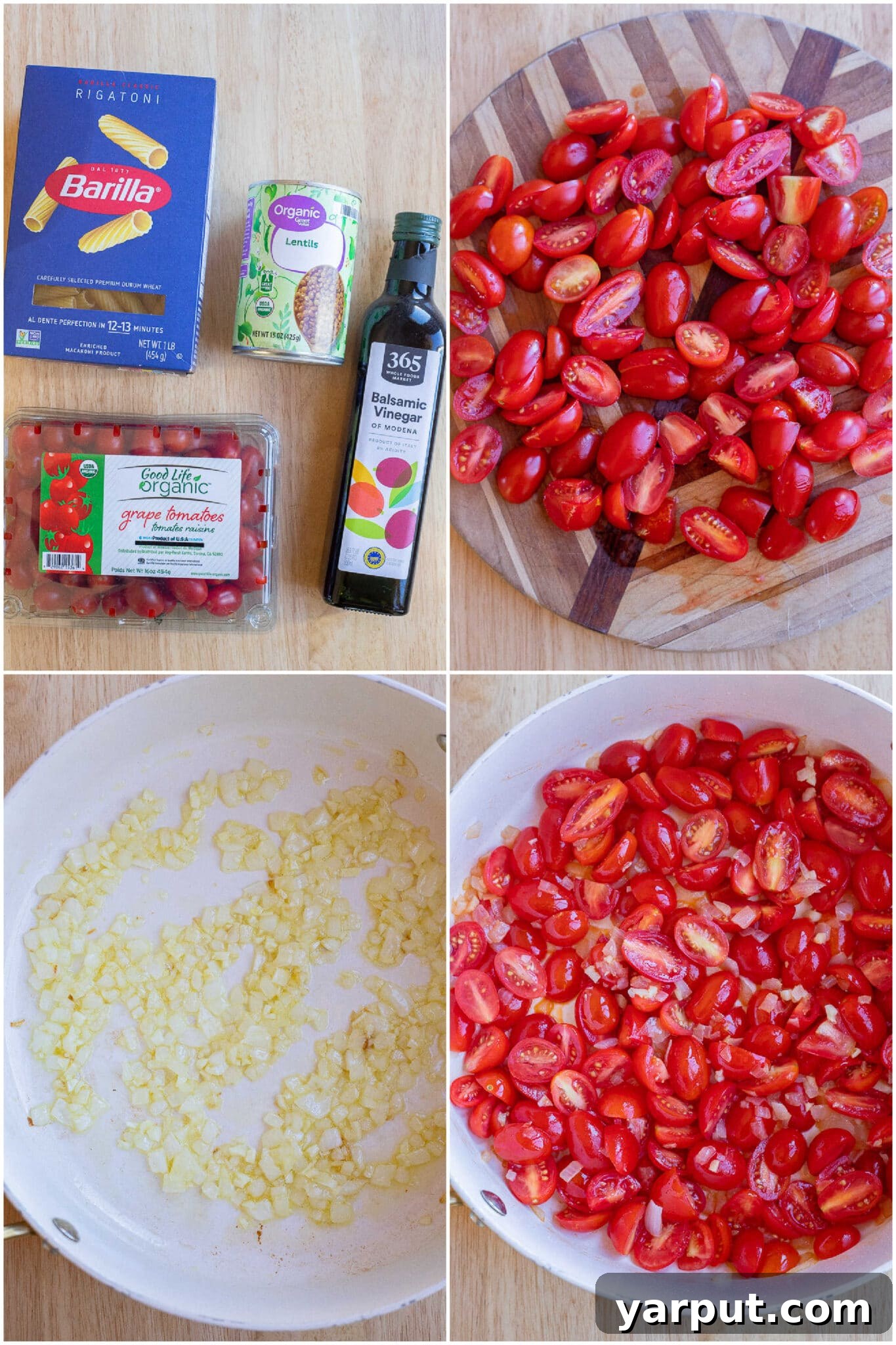 showing the ingredients needed to make this protein packed vegetarian pasta recipe