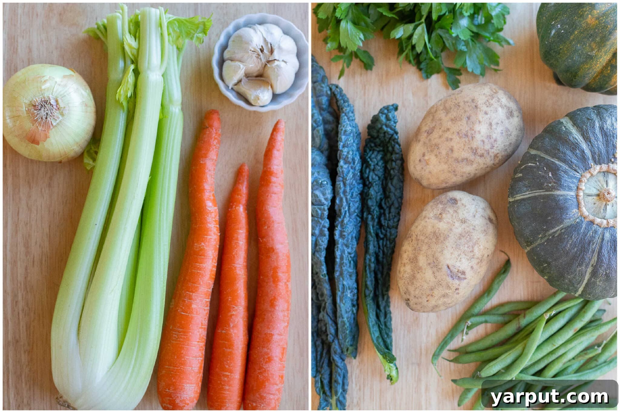 Hearty Minestrone Soup 3 showing all the vegetables used in this classic minestrone soup recipe