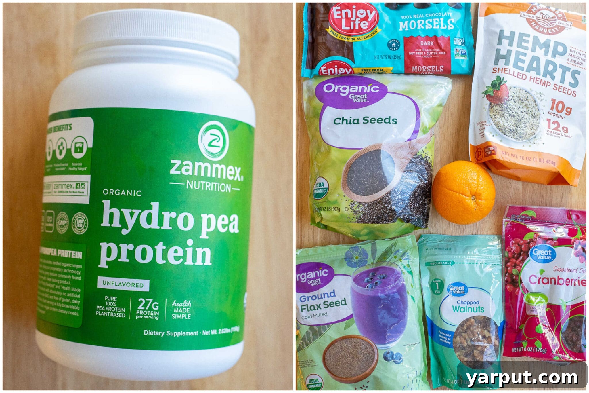 Energizing Pumpkin Cranberry Orange Protein Cookies 3 A collage showing various possible add-ins like nuts, seeds, dried fruit, and chocolate chips for high protein breakfast cookies.