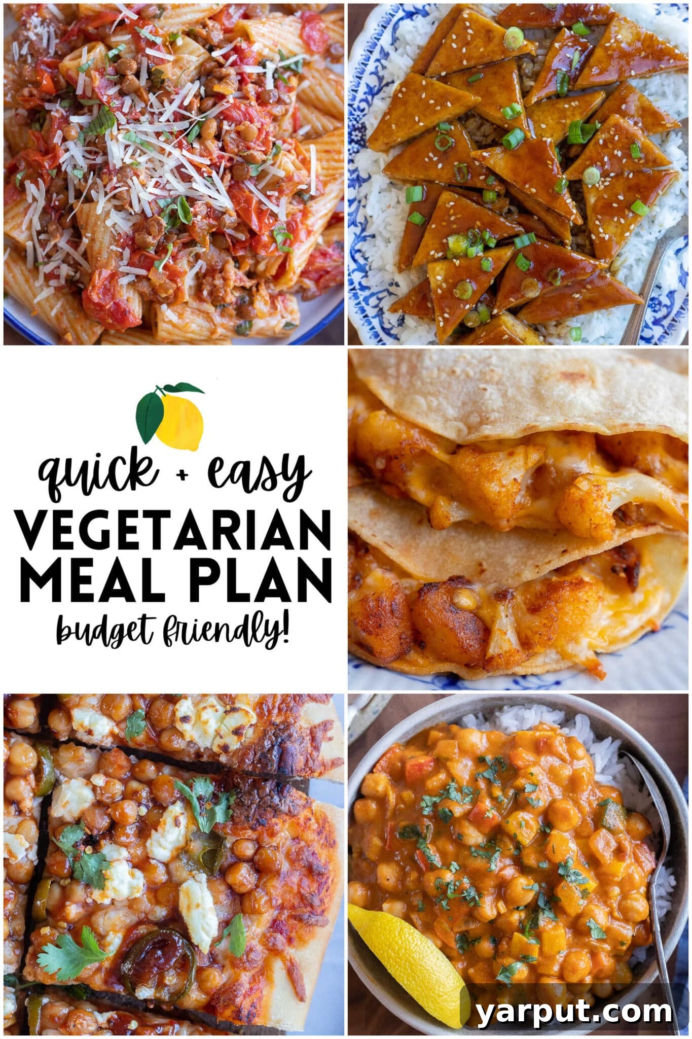 A vibrant display of fresh, colorful vegetables and pantry staples, hinting at delicious and healthy vegetarian meal possibilities.