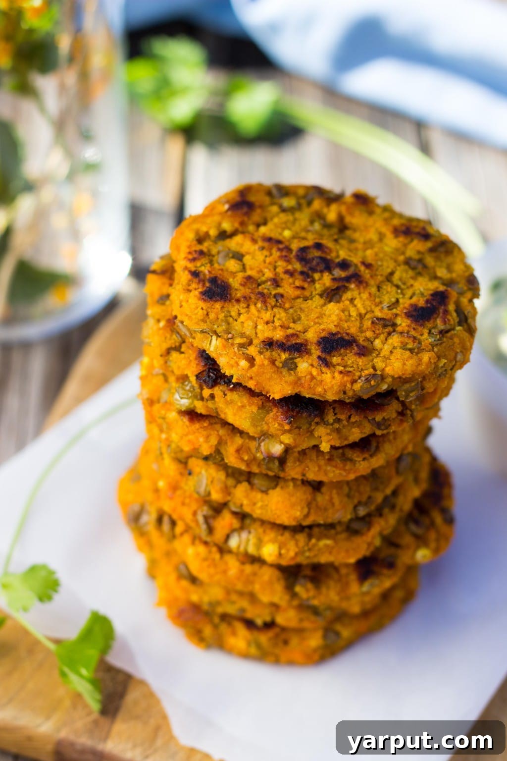 A World of Lentil Chickpea and Bean Delights 85 Savory sweet potato, millet, and lentil cakes, served with a creamy curry cilantro mayo.
