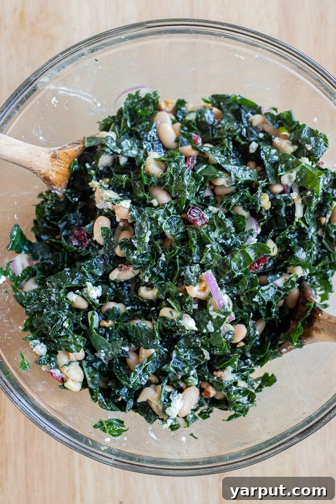 Quick Wholesome Kale and White Bean Salad 5 Ingredients for the homemade dressing: olive oil, apple cider vinegar, maple syrup, Dijon mustard, garlic powder, dried oregano, salt, and pepper in a jar.