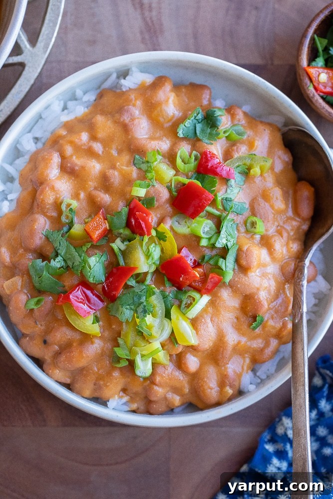 Effortless Vegetarian Meals for Week 16 4 A vibrant bowl of Cheesy Beans with Rice, topped with fresh cilantro and a dollop of sour cream, ready to be served.