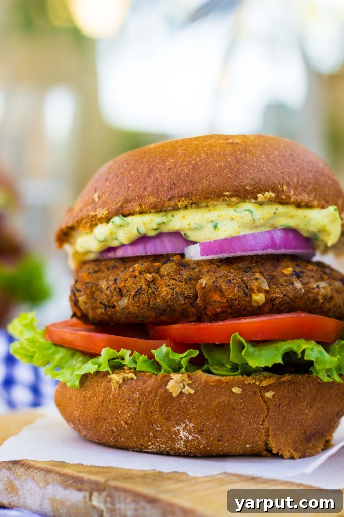 Sweet Potato and Black Bean Burgers with Curry Cilantro Mayo 3 Smokey Sweet Potato, Black Bean & Brown Rice Veggie Burgers with Curry Cilantro Mayo-9977