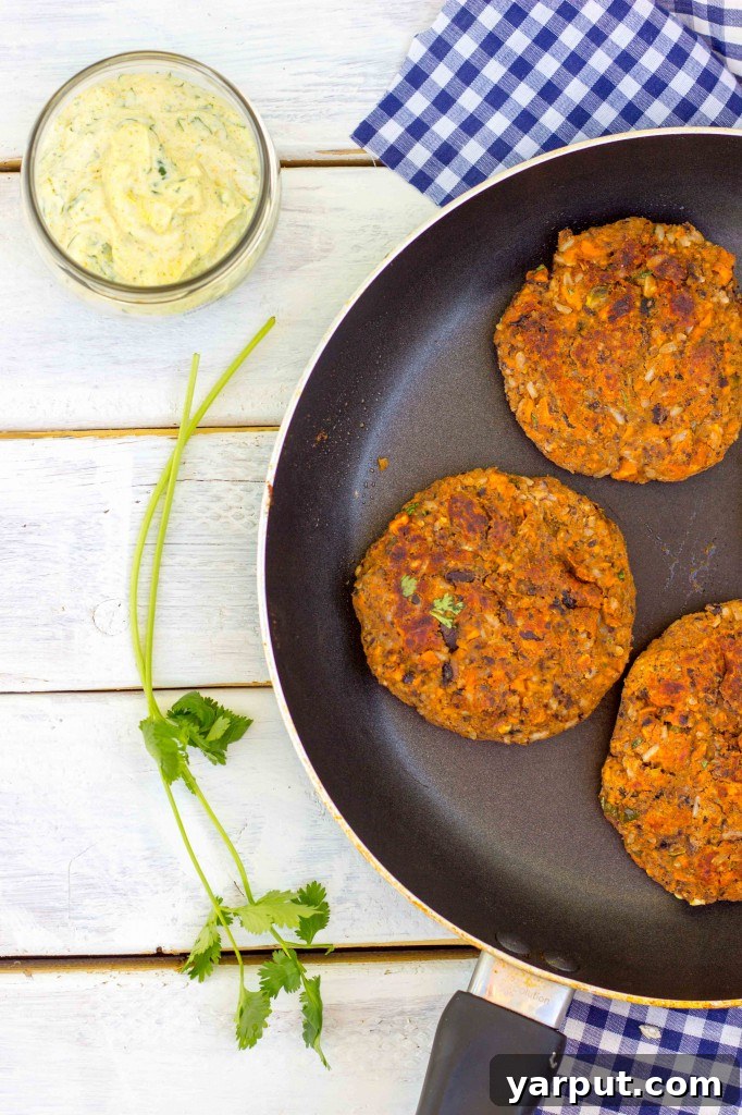 Sweet Potato and Black Bean Burgers with Curry Cilantro Mayo 8 Smokey Sweet Potato, Black Bean & Brown Rice Veggie Burgers with Curry Cilantro Mayo-9940