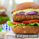 Smokey Sweet Potato, Black Bean & Brown Rice Veggie Burgers with Curry Cilantro Mayo