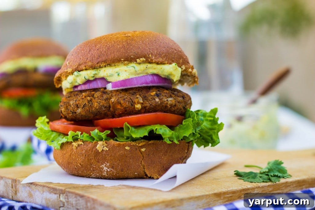 Sweet Potato and Black Bean Burgers with Curry Cilantro Mayo 10 Smokey Sweet Potato, Black Bean & Brown Rice Veggie Burgers with Curry Cilantro Mayo-9982