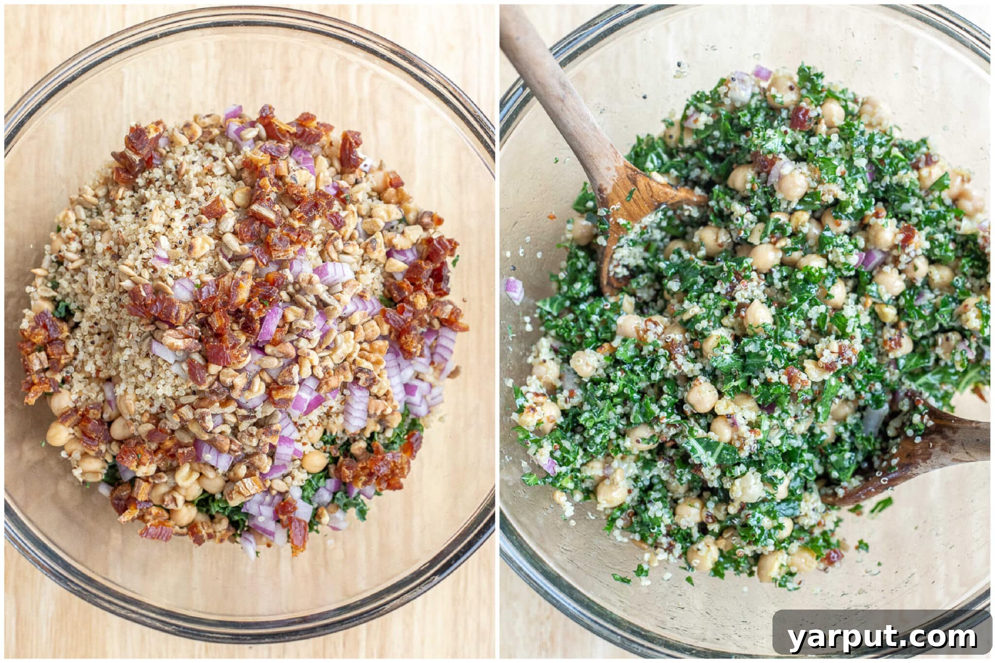 Plant-Powered Superfood Wraps 5 A large bowl filled with vibrant superfood kale salad, perfectly mixed and ready for wrap assembly.