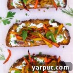 Herbed Goat Cheese Toasts with Balsamic Roasted Sweet Peppers