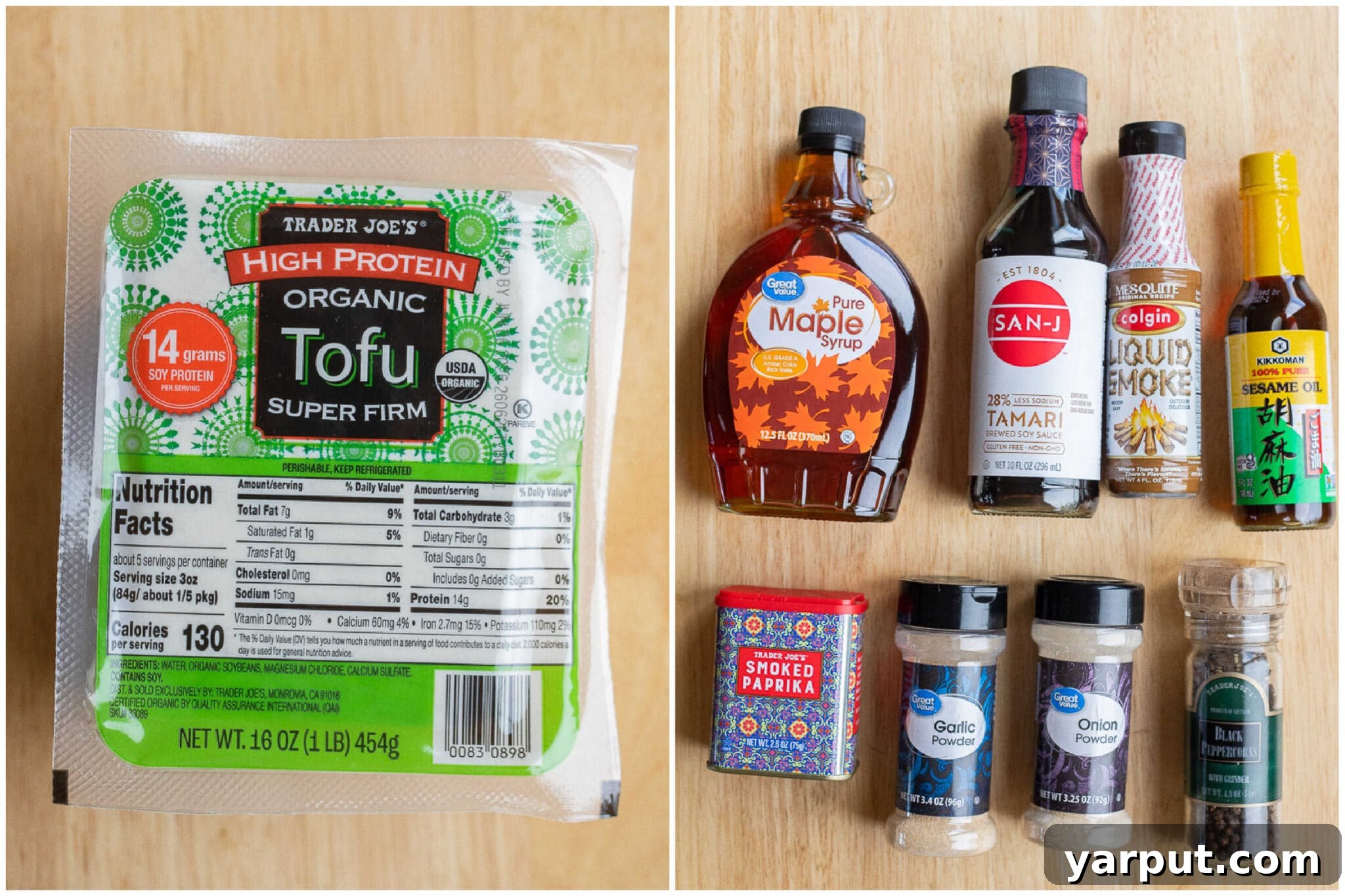 Crispy Smoky Tofu Bacon 3 showing all the ingredients needed to make this smoky tofu bacon recipe