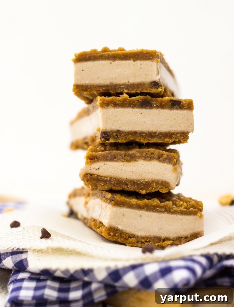 Irresistible Peanut Butter Banana Ice Cream Sandwiches Gluten Free Vegan 8 Close-up of a delicious peanut butter banana ice cream sandwich