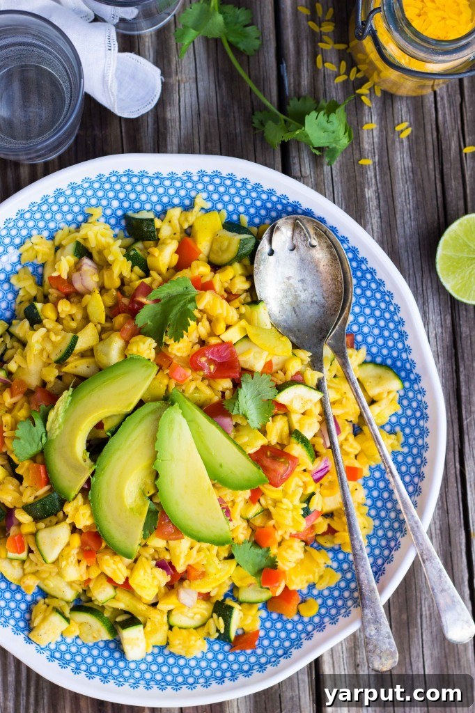 Calabacitas Orzo Salad with Zesty Cilantro Lime Dressing 9 Delicious and healthy Calabacitas Orzo Salad with avocado and lime
