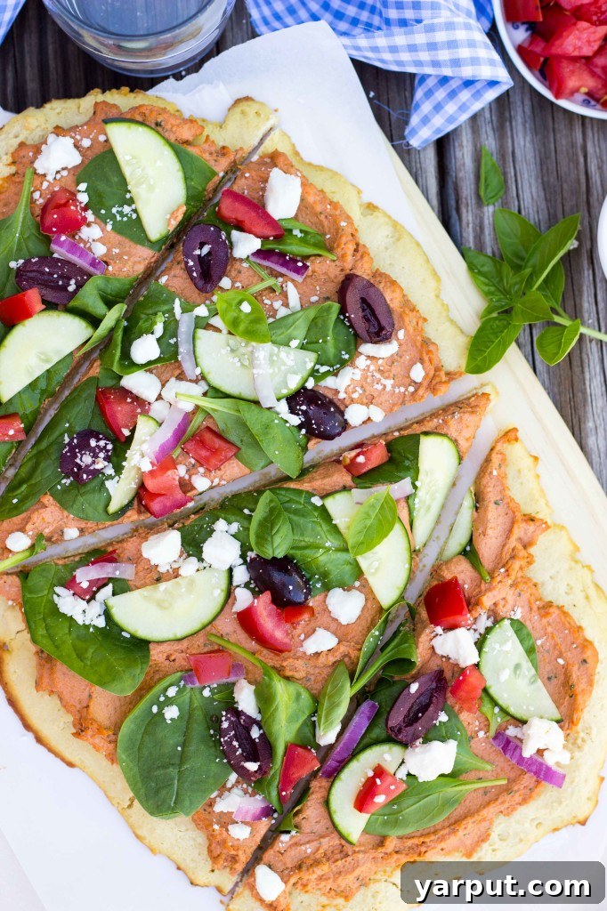 Vibrant Sun-Dried Tomato and Basil Hummus Flatbread 2 Sun-Dried Tomato & Basil Hummus Flatbread-4604