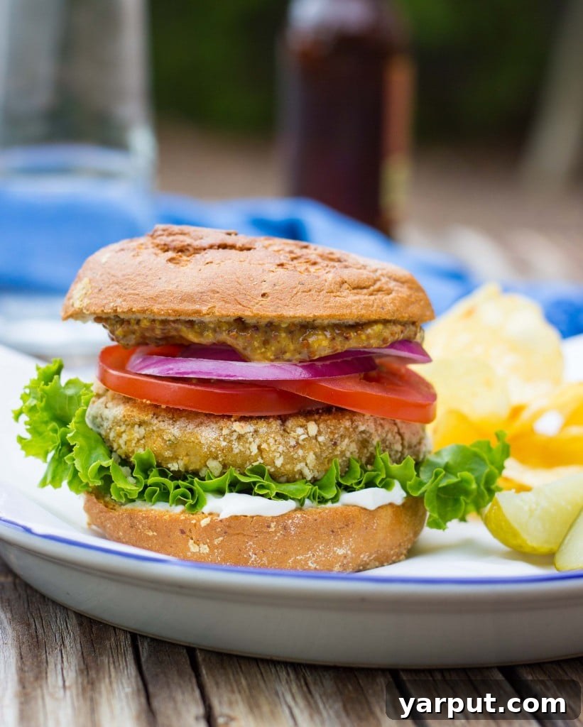 Delicious Homemade Vegan Chicken Patties on a Bun