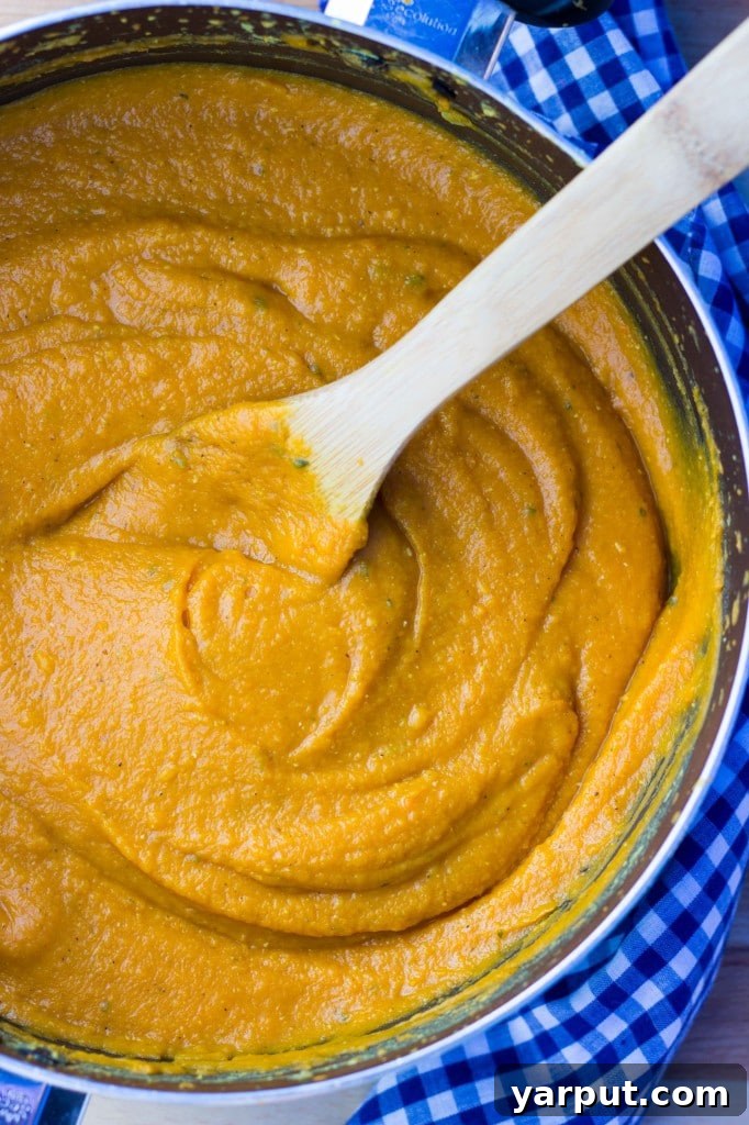 Another angle of the Curried Sweet Potato, Carrot, and Red Lentil Soup